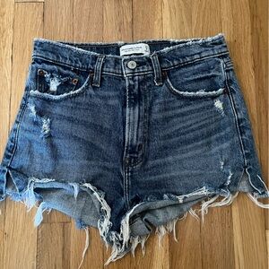 Abercrombie & Fitch Frayed Blue Jean Shorts